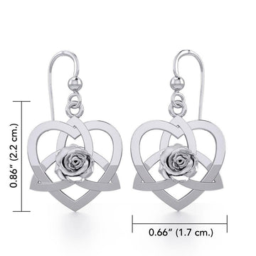 Trinity in Heart with Rose Silver Earrings TER1850 - Jewelry